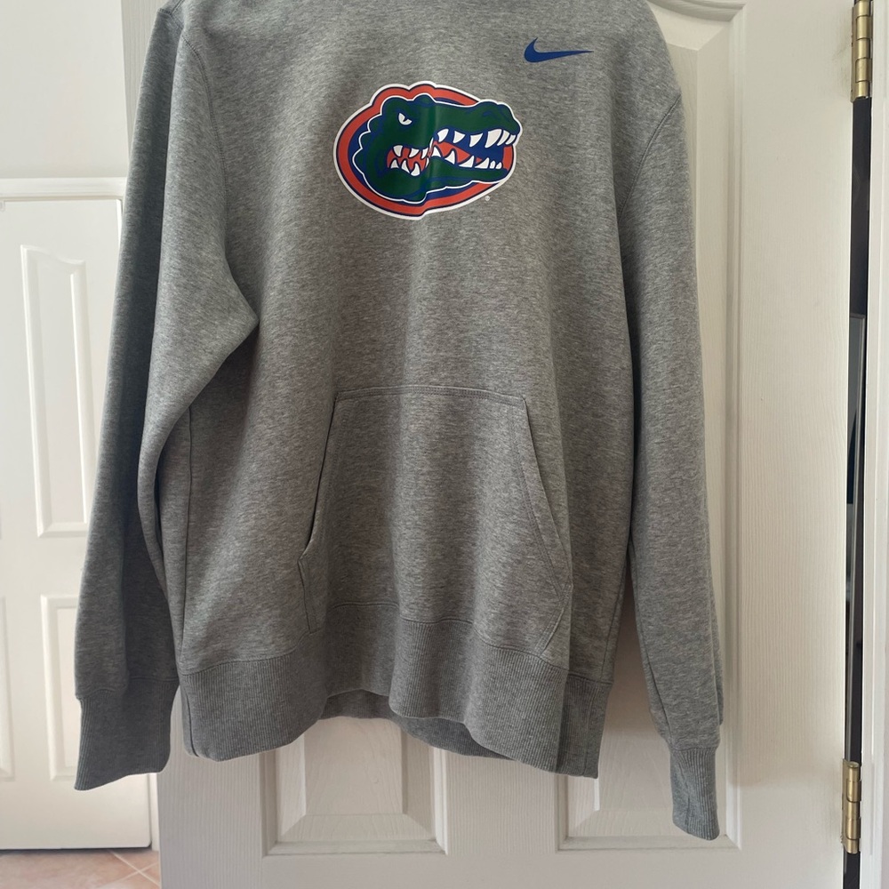 Nike Gray Men's Sweater with Blue Logo